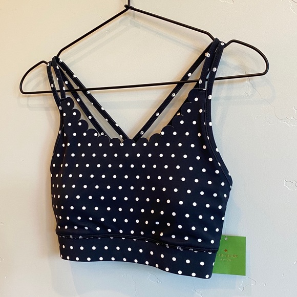 KATE SPADE Polka Dot Scallop Sports Bra - Picture 2 of 7